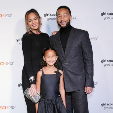 PHOTO: Chrissy Teigen, Luna Stephens, and John Legend attend as Girl Scouts of Greater Los Angeles Honor Chrissy Teigen with the Changemaker Award at Skirball Cultural Center on Nov. 9, 2024 in Los Angeles.