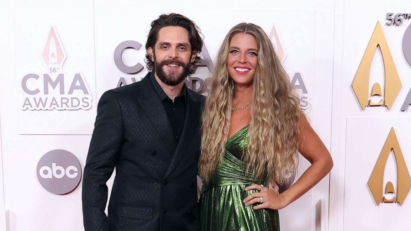 PHOTO: Thomas Rhett and Lauren Akins attend the 56th Annual CMA Awards at Bridgestone Arena on Nov. 9, 2022 in Nashville.