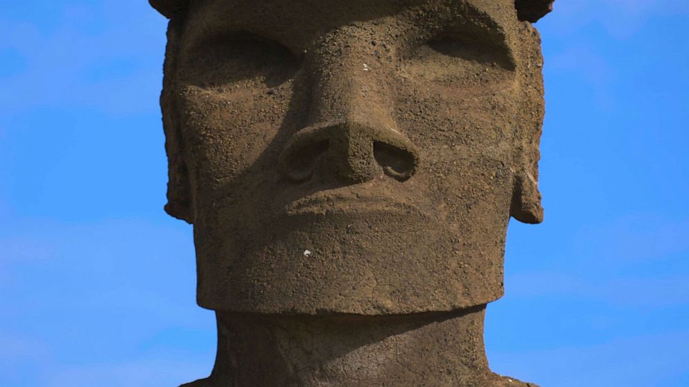 PHOTO: The famous moai statues are carved human figures with oversize heads located across Easter Island.