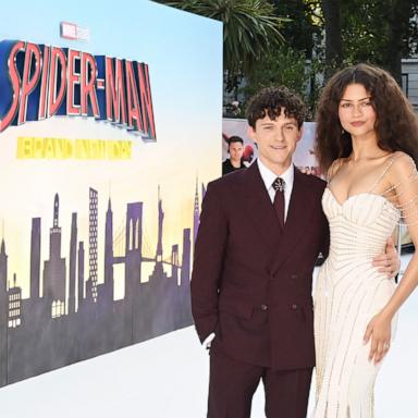 Tom Holland and Zendaya attend the UK Premiere of "Spider-Man: Brand New Day" on July 29, 2026 in London, England. 