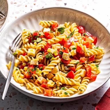 Tomato, Basil and Mozzarella Pasta Salad stock photo