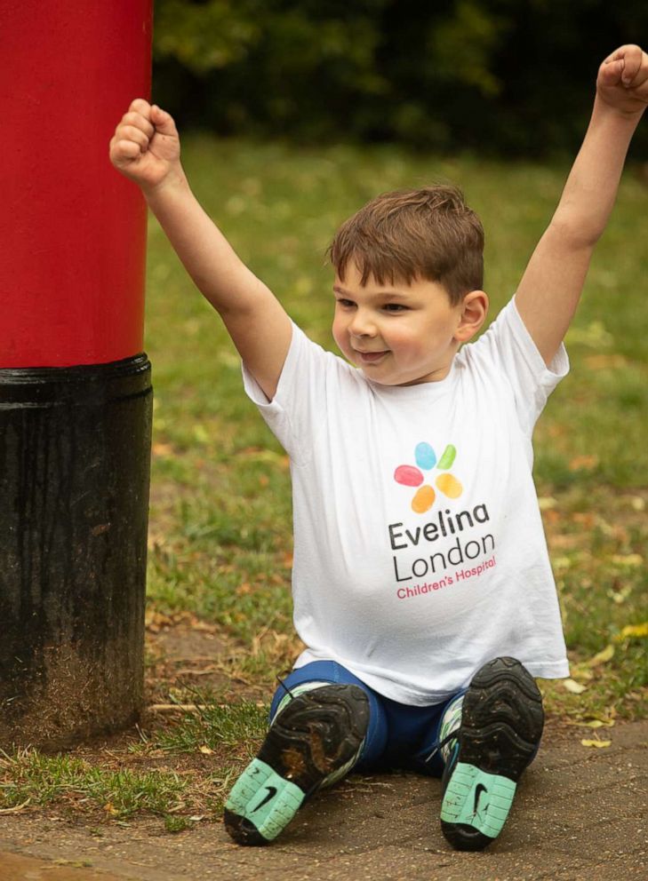 PHOTO: Tony Hudgell, 5, raised more than £1 million for Evelina London Children's Hospital by walking around his neighborhood in Kings Hill, England.