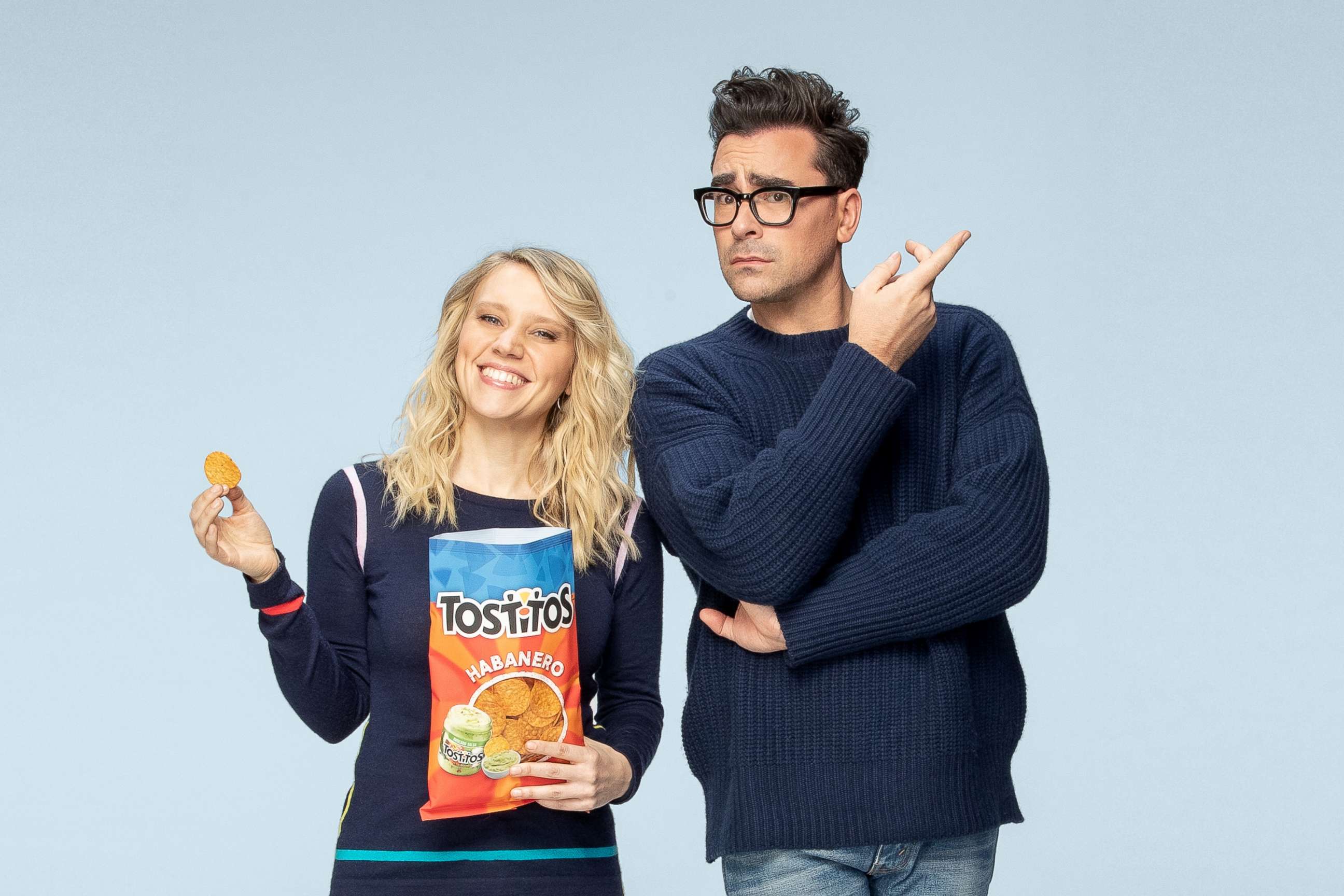 PHOTO: Kate McKinnon and Dan Levy are the faces of the new Tostitos Habanero commercials.