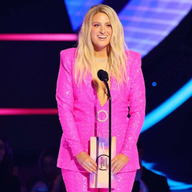 PHOTO: Meghan Trainor speaks onstage during the 2022 American Music Awards at Microsoft Theater on Nov. 20, 2022 in Los Angeles.