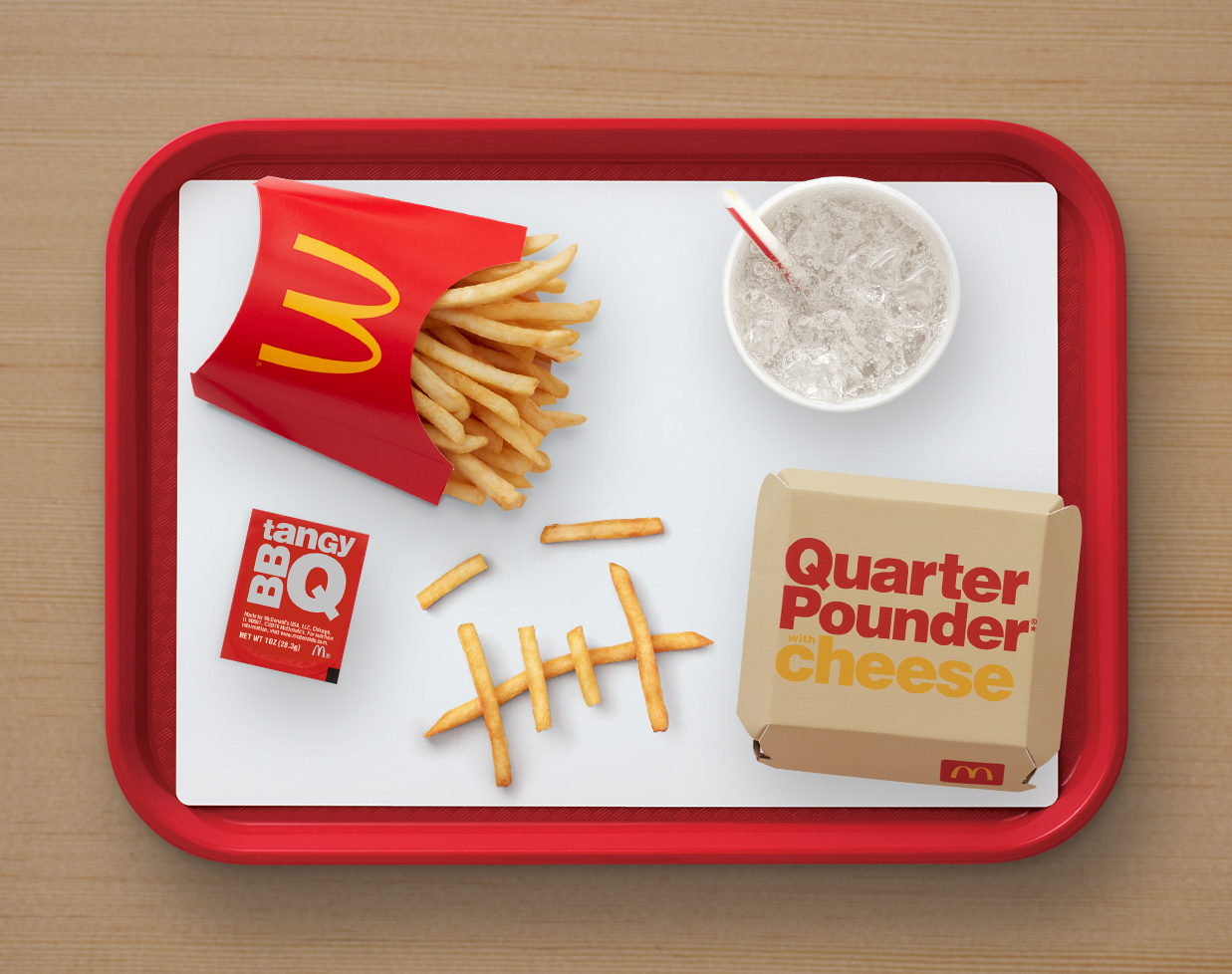 PHOTO: The Travis Scott meal with a quarter pounder Travis style, a medium french fry and a Sprite is available now at participating McDonald's.