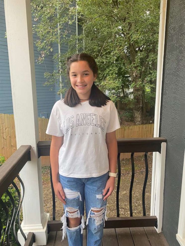 PHOTO: Sophia Trevino on her first day of school when she got written up for violating the dress code.