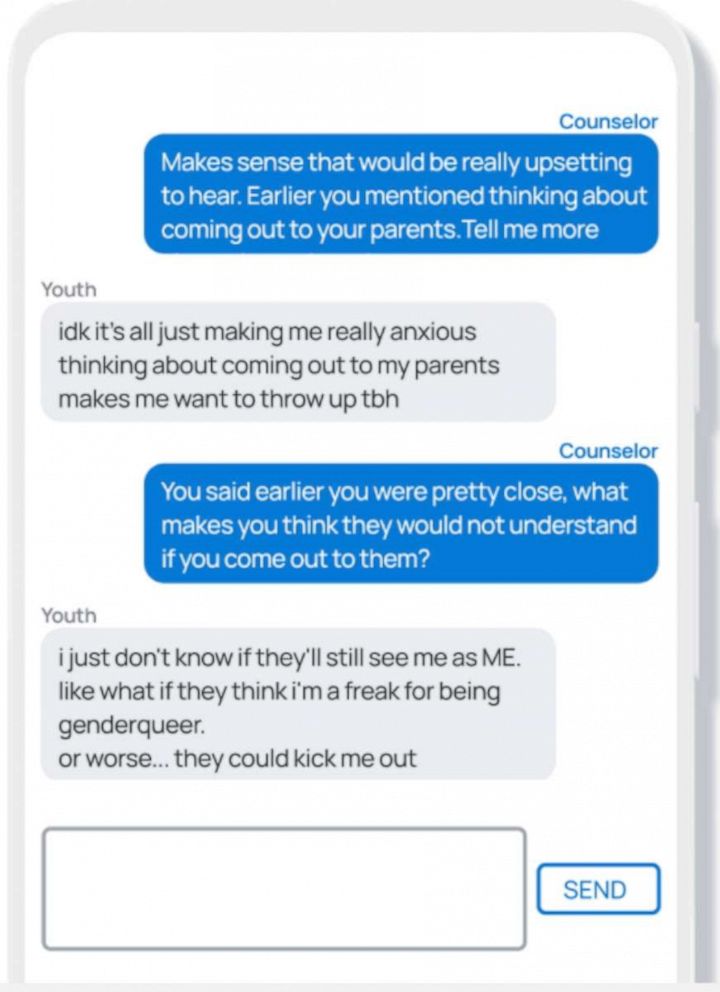 PHOTO: The Trevor Project has launched artificial intelligence to assist counselors train for real-life situations.