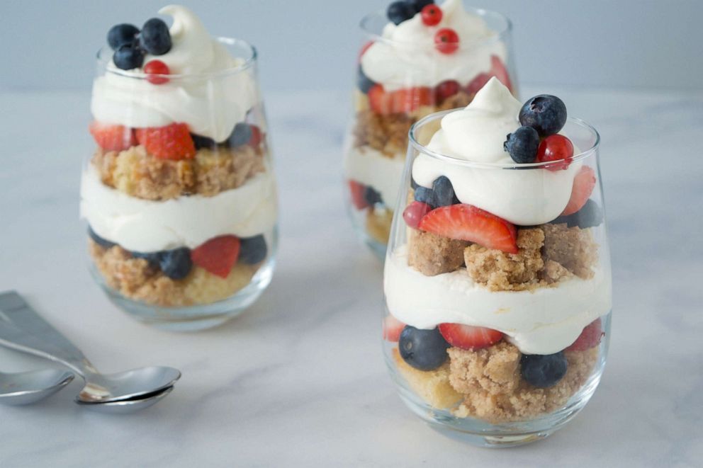 PHOTO: A berry and crumb cake with mascarpone trifle.