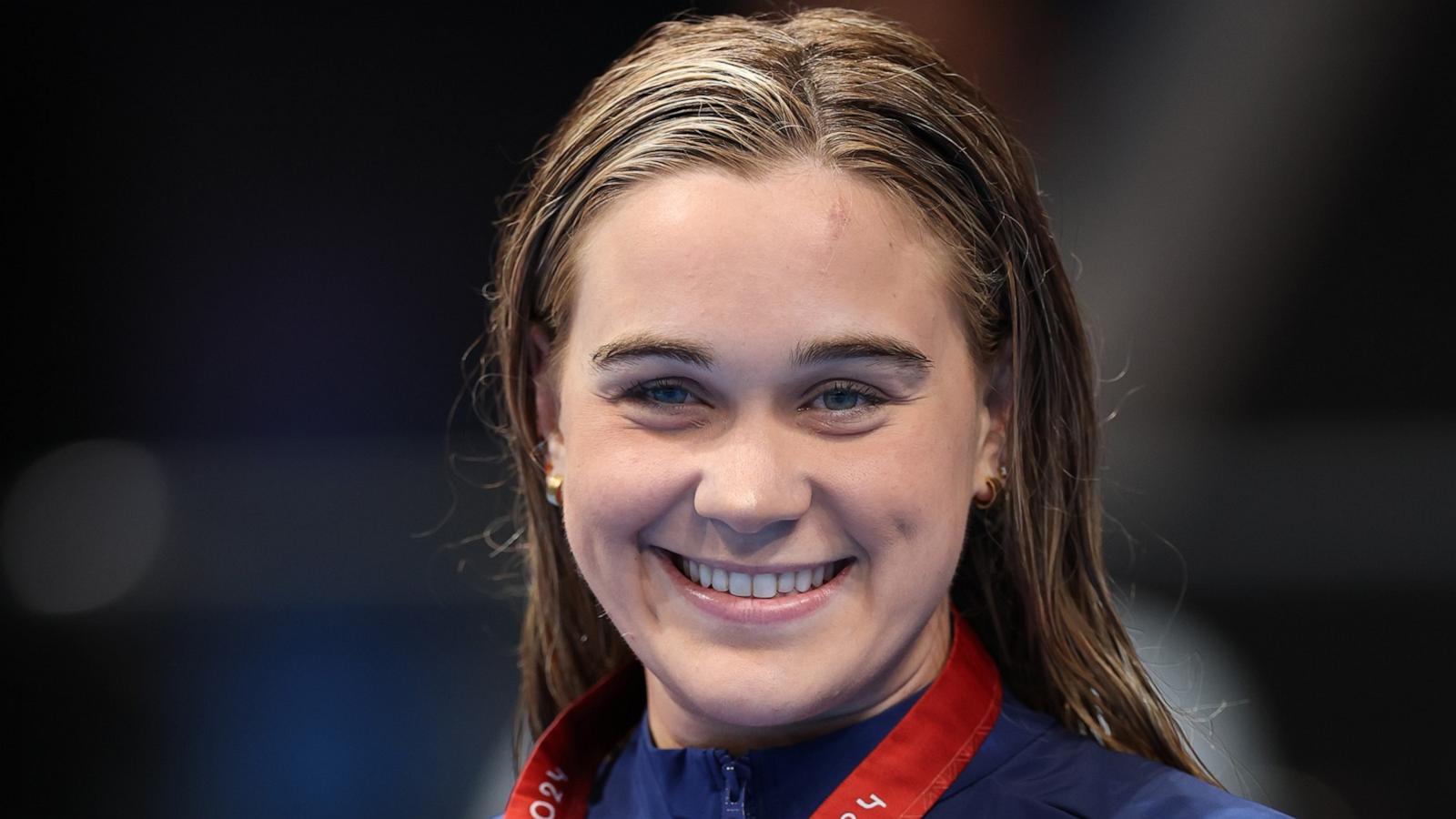 PHOTO: Silver medalist Alexandra Truwit poses for a photo during the Para Swimming Women's 400m Freestyle S10 Medal Ceremony on day eight of the Paris 2024 Summer Paralympic Games at Paris La Defense Arena on Sept. 5, 2024 in Nanterre, France.