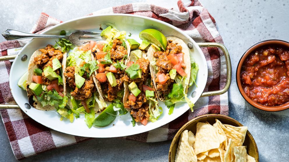 PHOTO: Easy and healthy ground turkey tacos with avocado, salsa and other toppings.