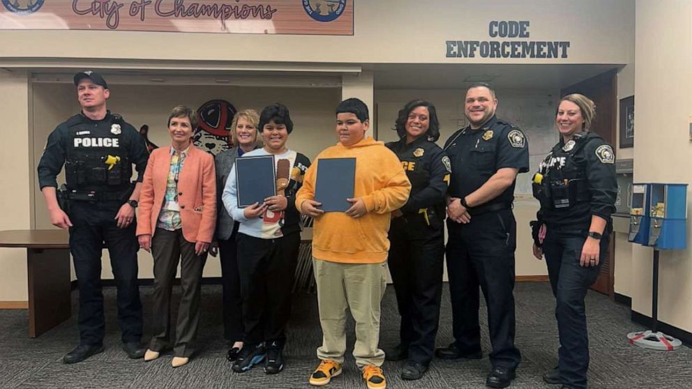 PHOTO: Twins Jermel and Jordan Taylor were recently honored for their bravery after helping their mom when she experienced a seizure while driving.