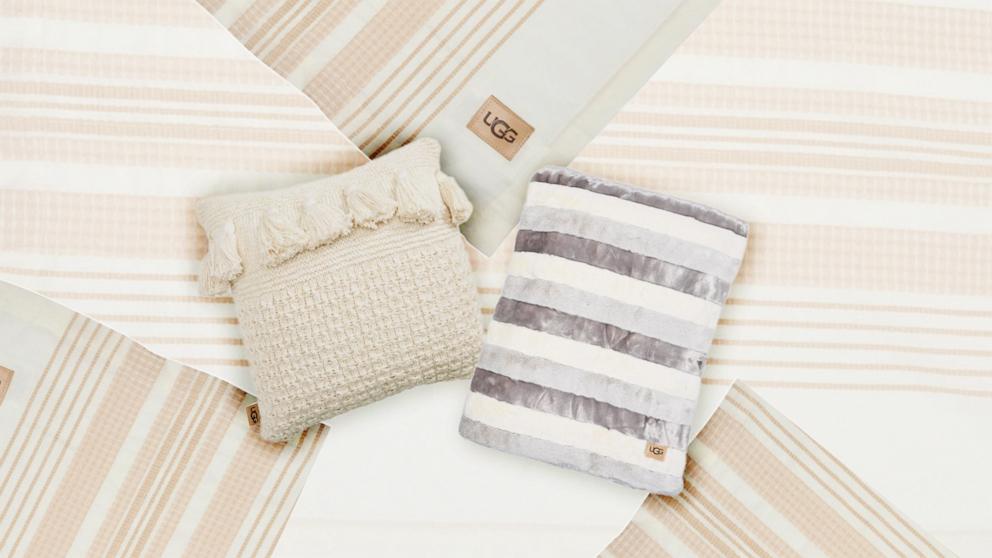 Give your home a cozy refresh with Ugg pillows and blankets on sale.