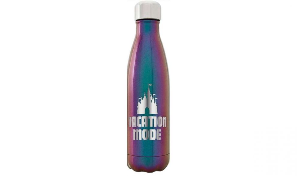PHOTO: The Vacation Mode Water Bottle features a depiction of the Disney castle and "Vacation Mode" is written in bold silver lettering.