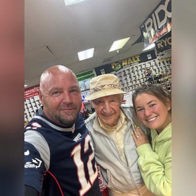 PHOTO: Jenelle and her fiance Jay, who work at a New Hampshire pawn shop, started an online fundraiser to help one of their customers, a veteran named Donald (center).