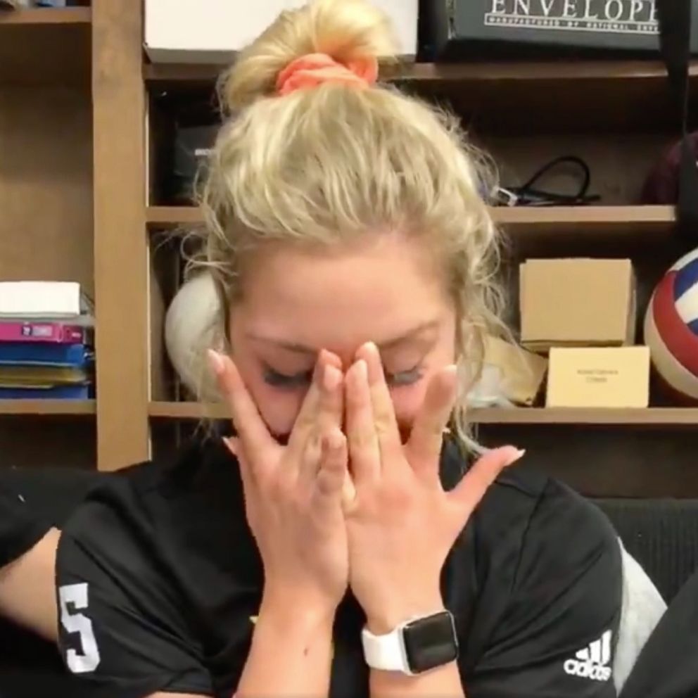 VIDEO: Watch college athlete find out she's been awarded a full scholarship and tell her mom