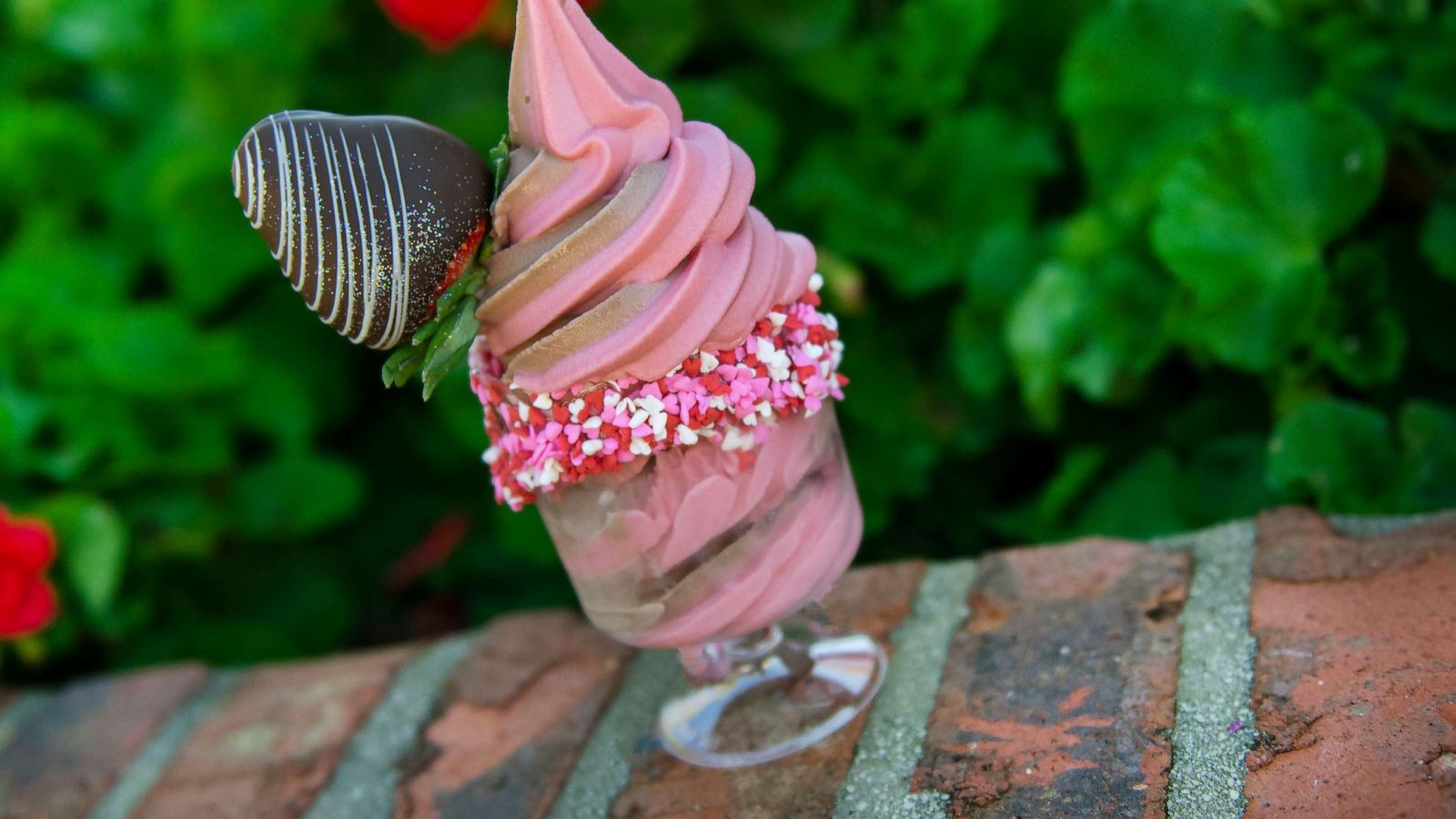 PHOTO: Strawberry DOLE Whip swirled with chocolate soft serve for a Valentine's Day treat.