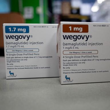 PHOTO: In this April 24, 2024, file photo, the injectable weight-loss medication Wegovy is shown at New City Halstead Pharmacy in Chicago.