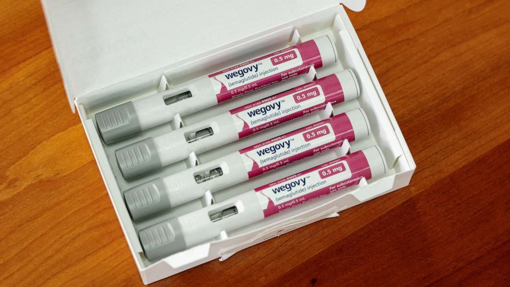 PHOTO: A selection of injector pens for the Wegovy weight loss drug in Chicago, Mar. 31, 2023.