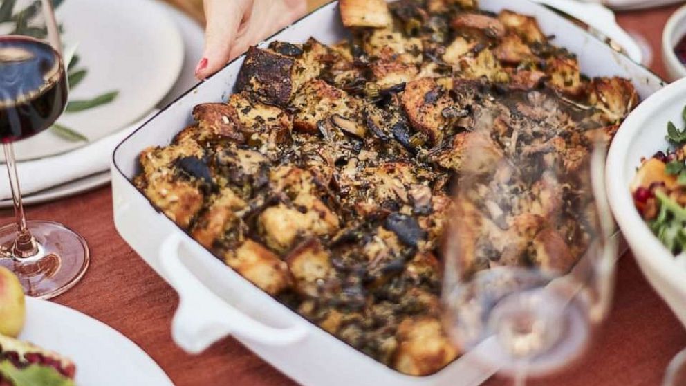 PHOTO: Wild mushroom stuffing is a star side dish for Gaby Dalkin's California Thanksgiving table.