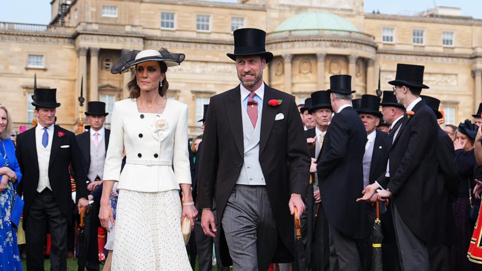 PHOTO: Catherine, Princess of Wales and Prince William, Prince of Wales during a Royal Garden Party at Buckingham Palace on May 8, 2026 in London, England. 