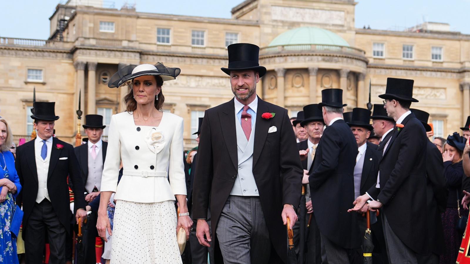 PHOTO: Catherine, Princess of Wales and Prince William, Prince of Wales during a Royal Garden Party at Buckingham Palace on May 8, 2026 in London, England.