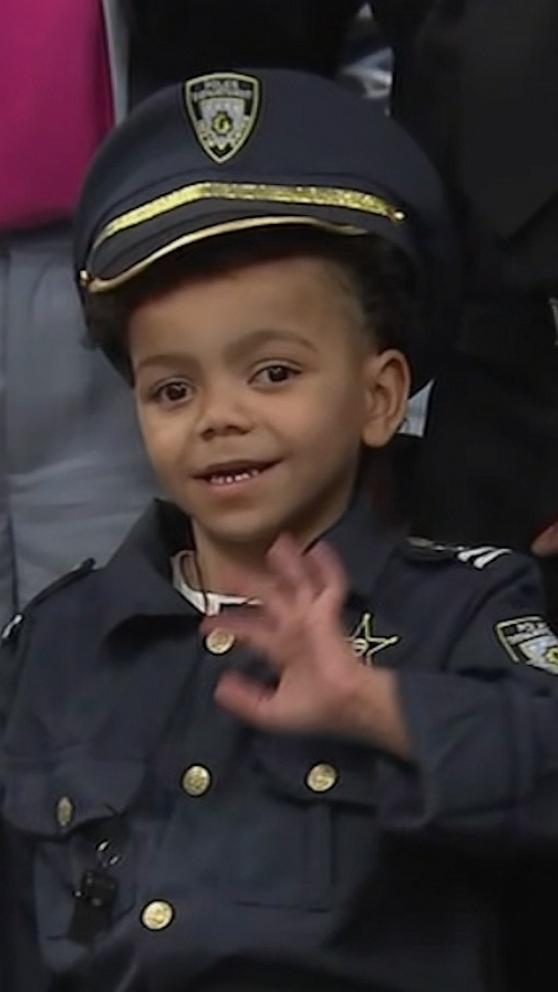 VIDEO: 6-year-old who has undergone dozens of surgeries sworn in as honorary police officer 