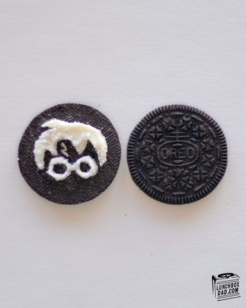 PHOTO: The Lunchbox Dad created a Harry Potter watermark inside an Oreo cookie.
