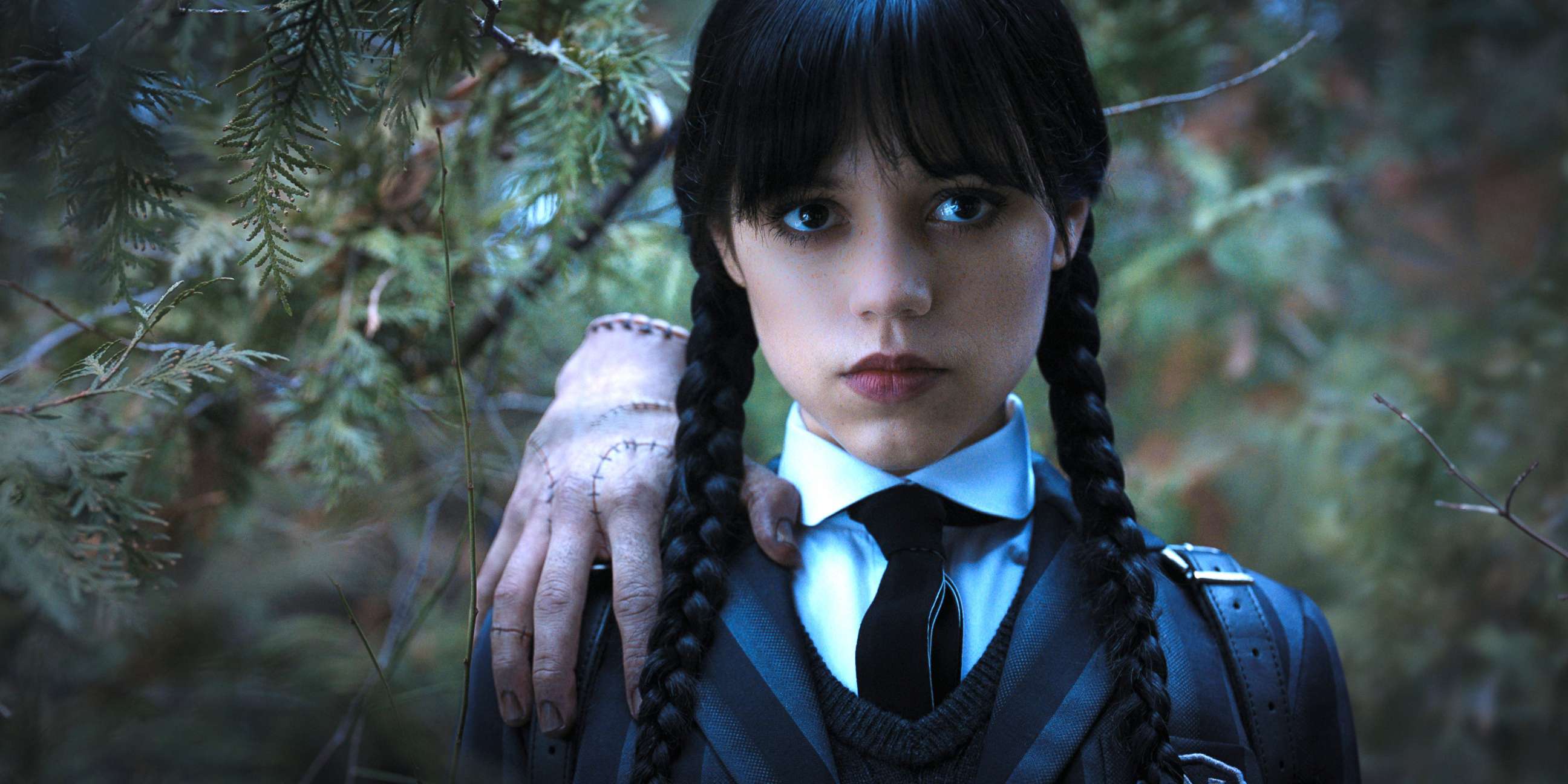 PHOTO: Thing and Jenna Ortega as Wednesday Addams in "Wednesday."