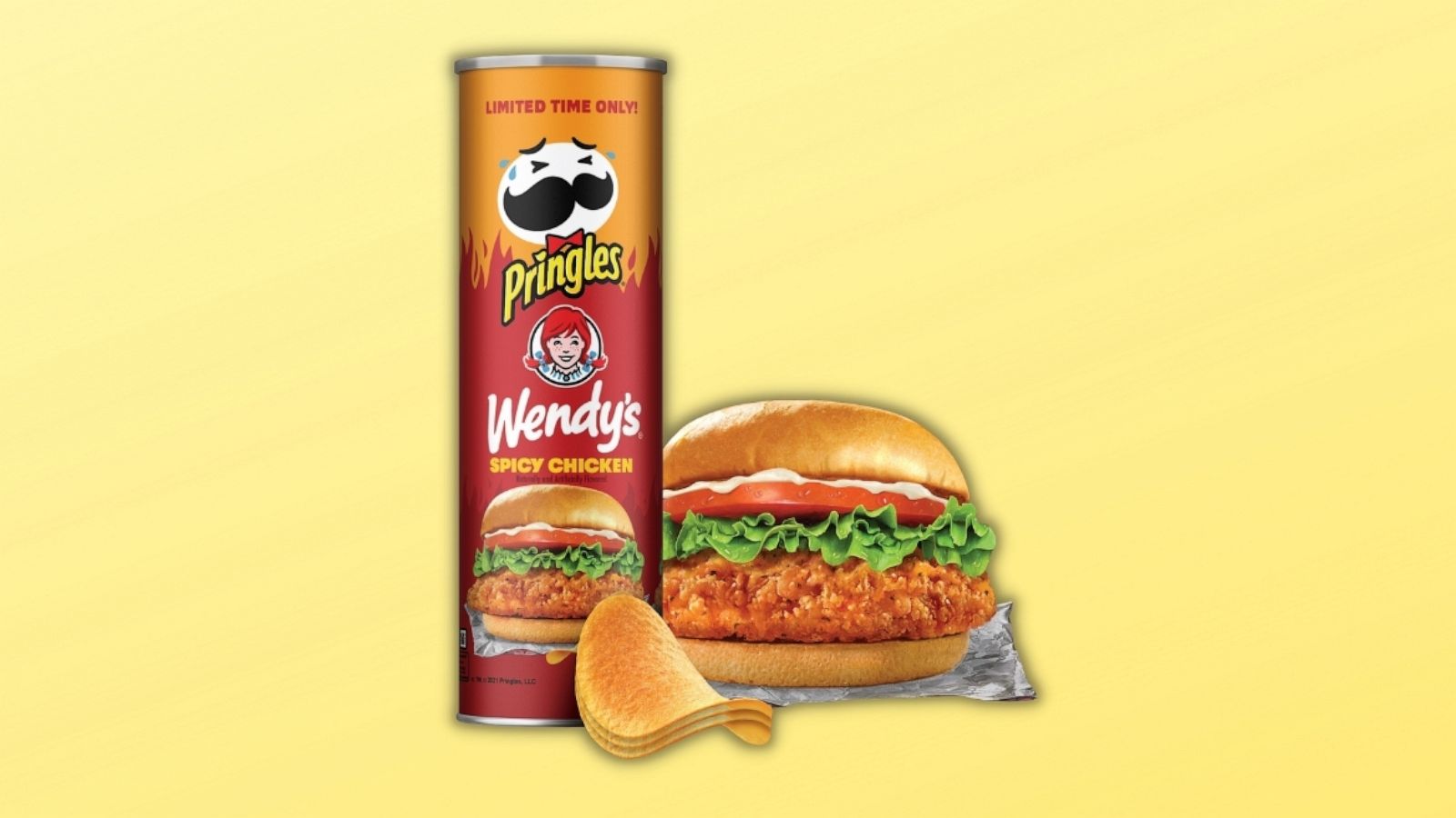 PHOTO: The Pringles Wendy’s Spicy Chicken Sandwich mixes the savory taste of fried chicken with Wendy’s blend of peppers and spices into a single crisp.