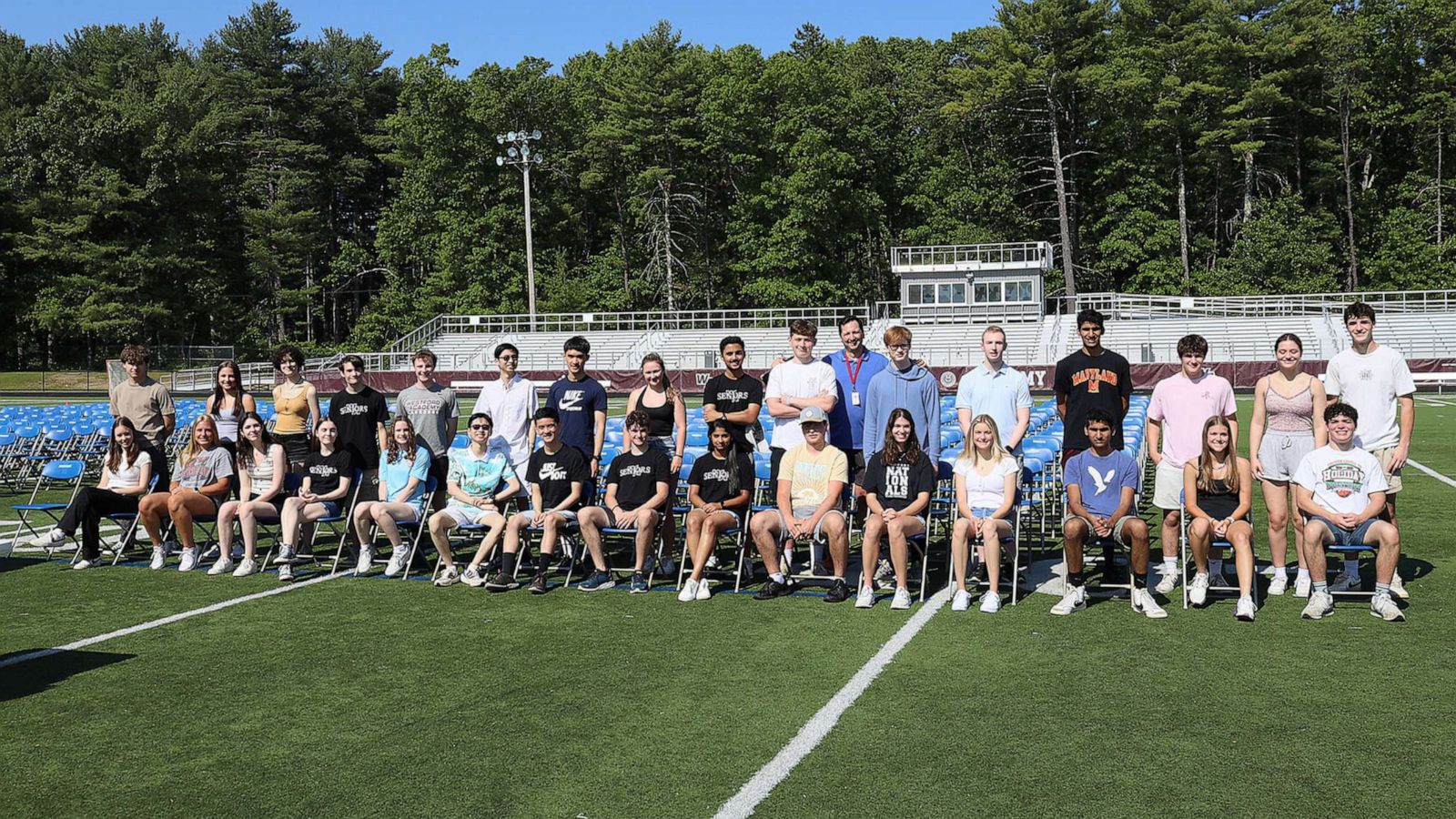 PHOTO: The graduating class of 2023 at Westford Academy in Massachusetts included 16 sets of twins and one set of triplets.