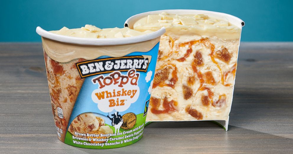 PHOTO: A cross-section of the new topped Ben & Jerry's ice cream.