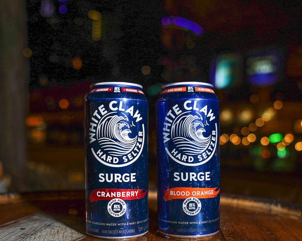 PHOTO: New White Claw Hard Seltzer Surge comes in cranberry and blood orange with 8% alcohol.