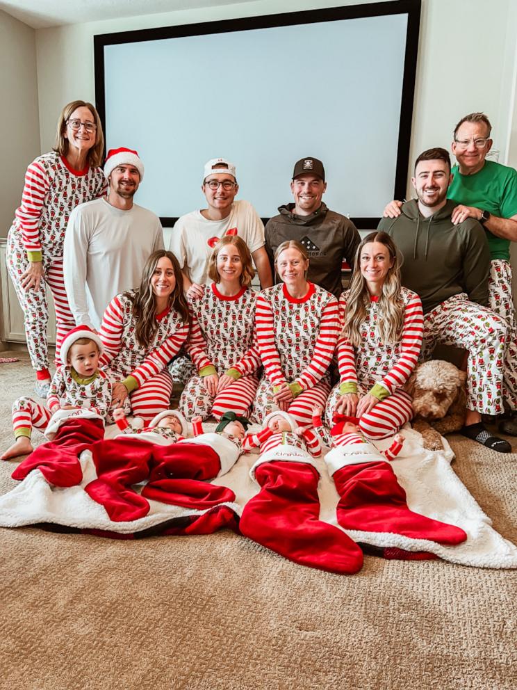 PHOTO: The family dressed up in matching Christmas Grinch pajamas this year.