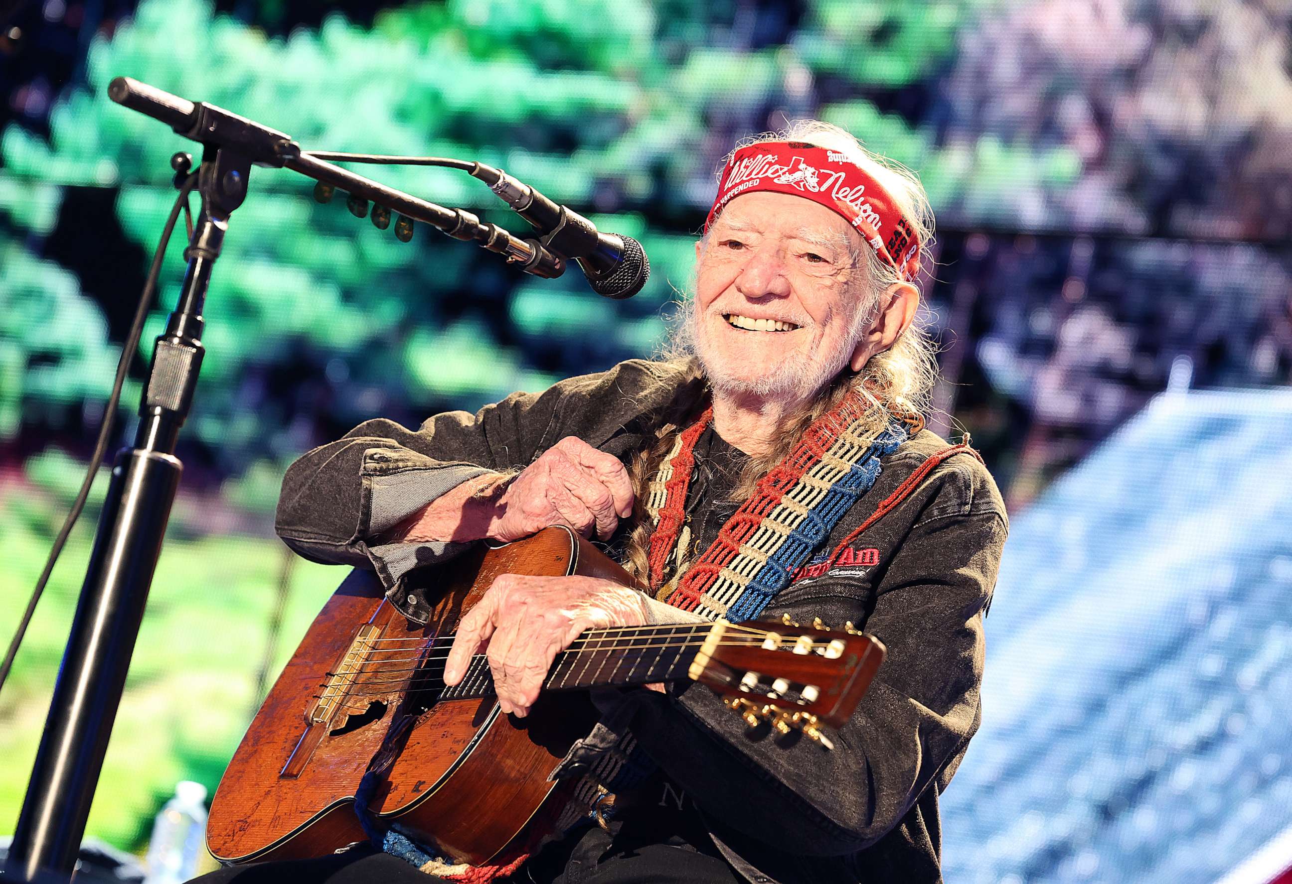 PHOTO: Willie Nelson performs during the Farm Aid concert, Sept. 24, 2022, in Raleigh, North Carolina.