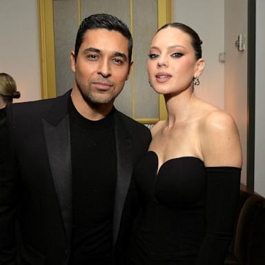 Wilmer Valderrama and Amanda Pacheco attend Netflix's Golden Globe Afterparty 2025 on January 05, 2025 in Beverly Hills, California. 