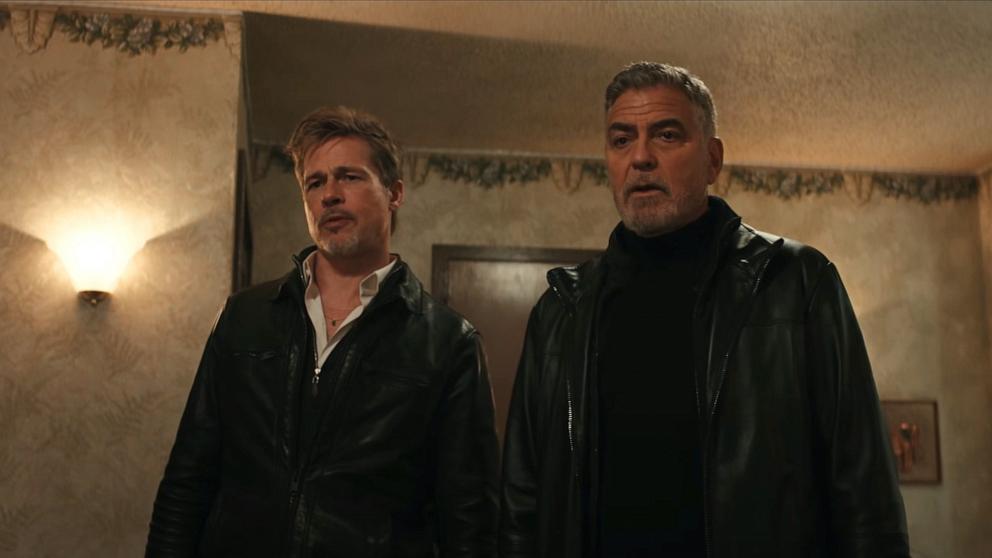 PHOTO: Brad Pitt and George Clooney appear in the official trailer for "Wolfs."