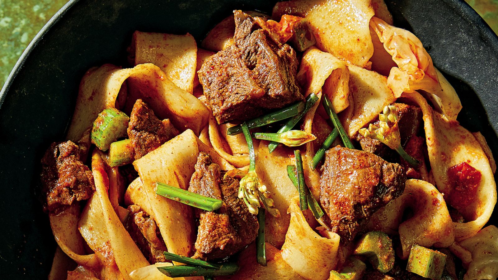 PHOTO: Spicy tingly beef with hand-pulled noodles by Jason Wang in the new Xi'an Famous Foods cookbook.