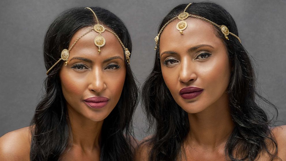 PHOTO: Feven Yohannes (left) and twin sister Helen (right) say their makeup line is inspired by their Eritrean roots.