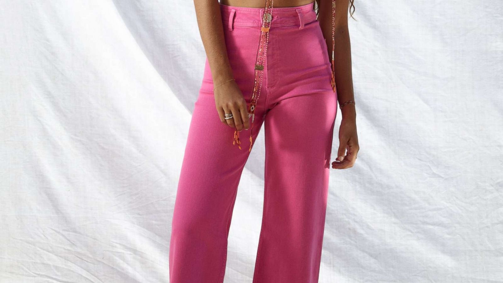 Zara, Pants & Jumpsuits, Zara Pink High Waisted Wide Leg Jean Like Pants