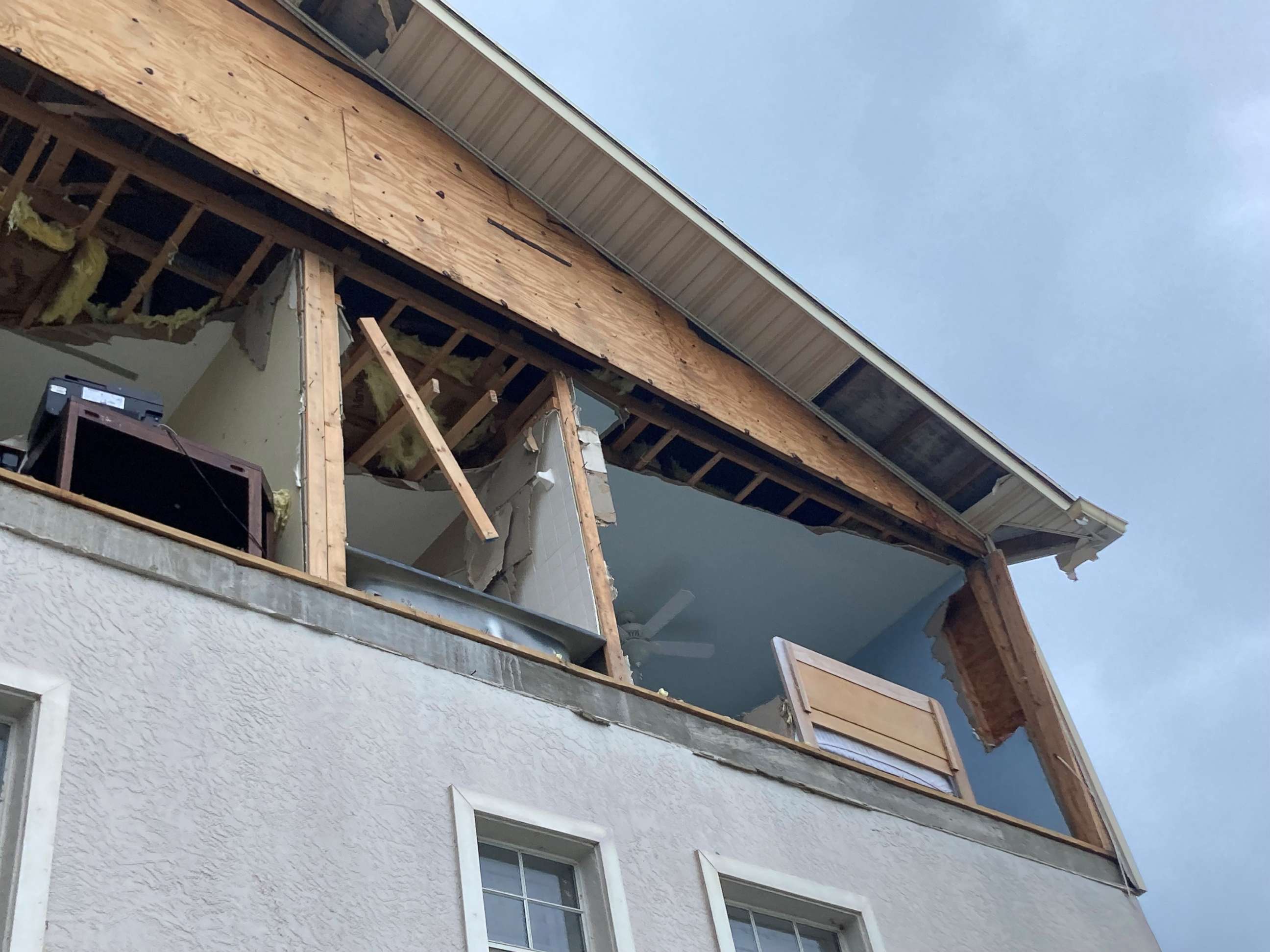 PHOTO: The apartment building where Max and Zhenia Lopez-Figueroa lived in Fort Myers Beach, Florida, was nearly destroyed during Hurricane Ian.