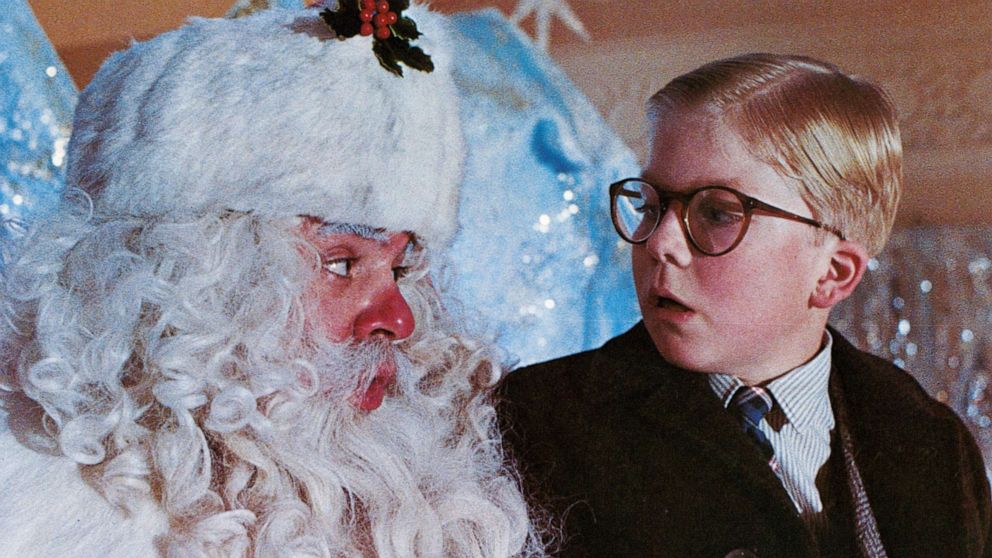 PHOTO: Peter Billingsley sits on Santa's lap in a scene from the film the 1983 movie "A Christmas Story." 