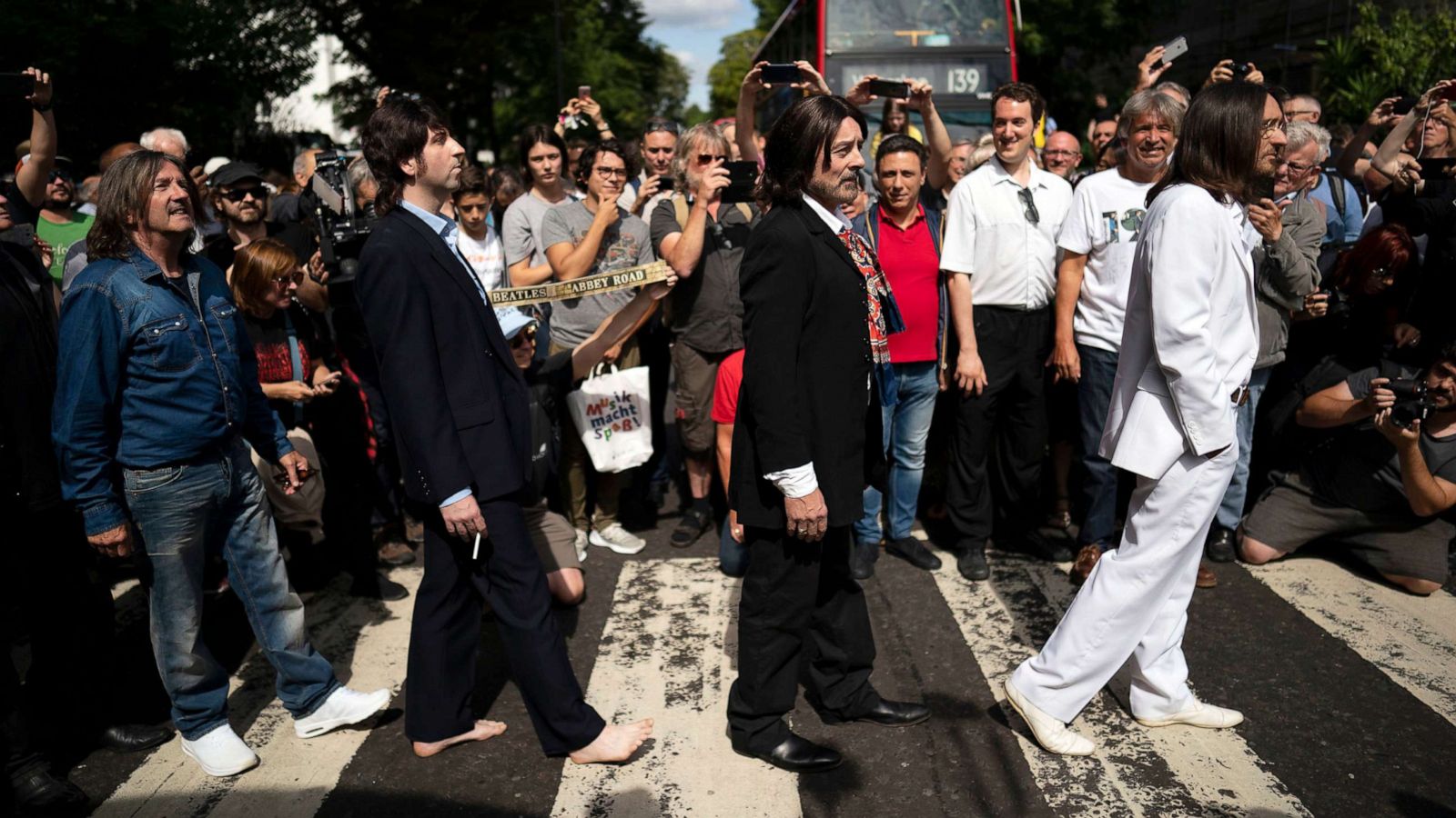 Fans mark the 50th anniversary of The Beatles' 'Abbey Road' photo