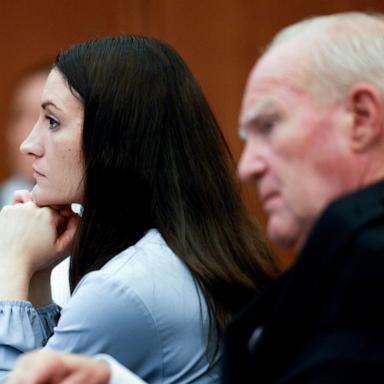 Lindsay Clancy sits next to her defense attorney, Kevin Reddington, during her murder trial at Plymouth Superior Court on August 11, 2026. 