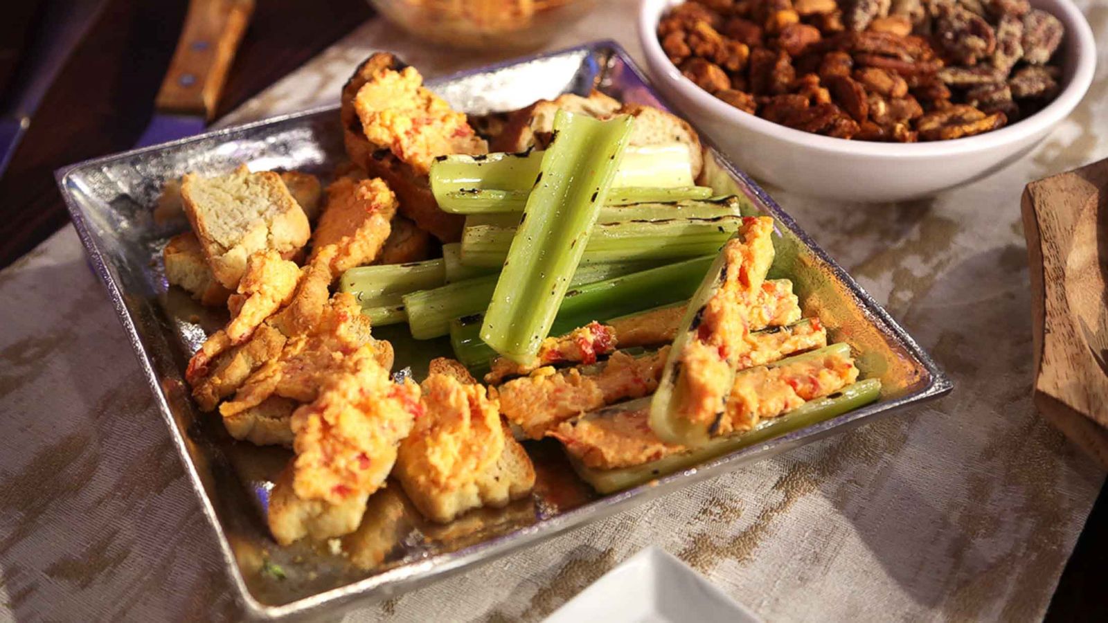 PHOTO: Pimiento Cheese with Grilled Celery and Spiced Nuts