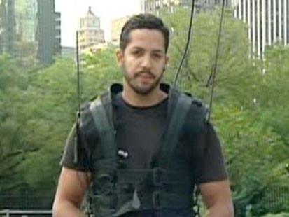 A picture of David Blaine in Central Park.