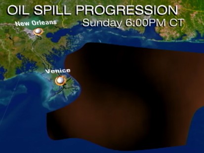 VIDEO: Massive oil slick threatens four Gulf States and miles of sensitive coast.