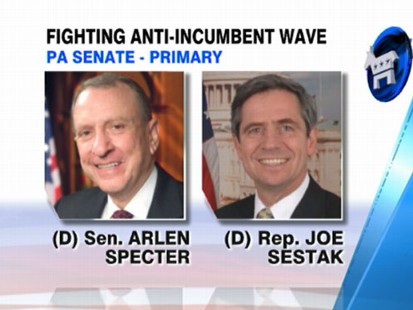VIDEO: Democratic senators Arlen Specter and Joe Sestak are in a dead heat.