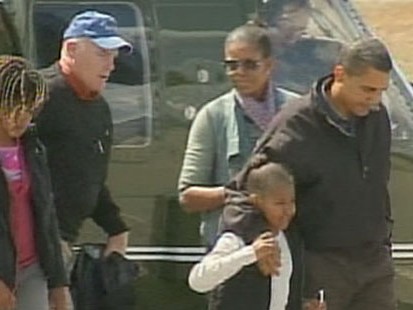VIDEO: The president escapes health care for a week to vacation in Marthas Vineyard.