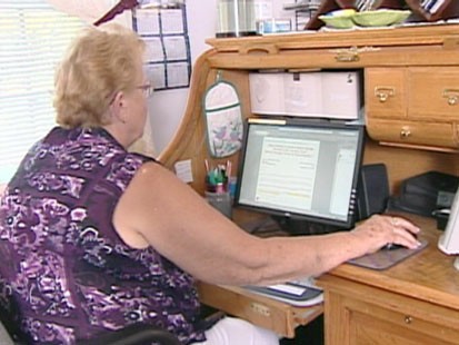 Old woman at a computer