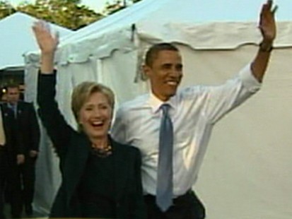 Barack Obama and Hilary Clinton